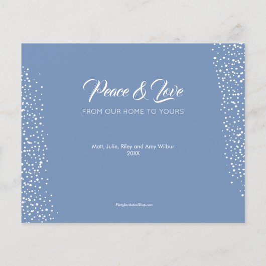 Kaart met een blauwe kerstfeestdag (Achterkant)