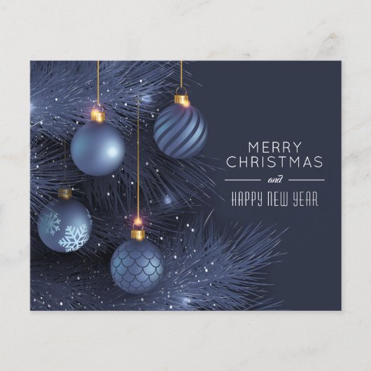 Kaart met een blauwe kerstfeestdag (Voorkant)