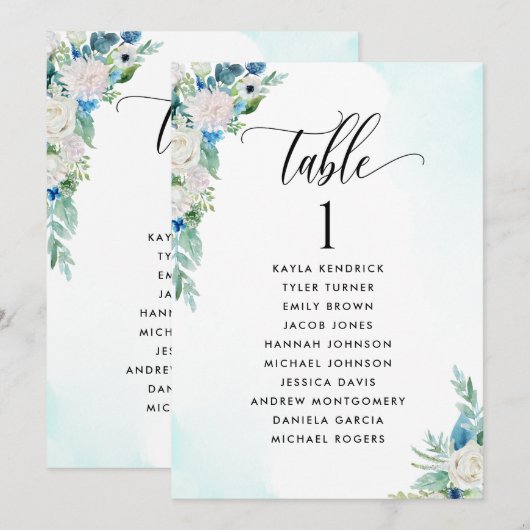 Kaart met een plattegrond met gastnamen (Voorkant / Achterkant)