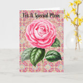 Kaart met één Roos patroonpatroon (Gele Bloem)