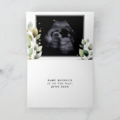 Kaart met eucalyptus voor aankondiging van tante d (Binnen)