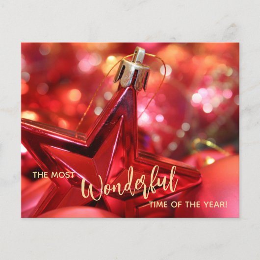 Kaart met feestdag met kerstfeestdag als jaarster (Voorkant)