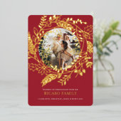 Kaart met feestelijke kerstfoto's (Staand Voorkant)