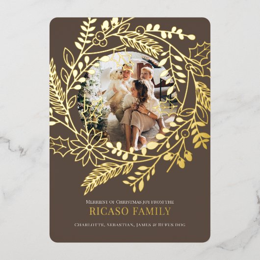 Kaart met feestelijke kerstfoto's (Voorkant)