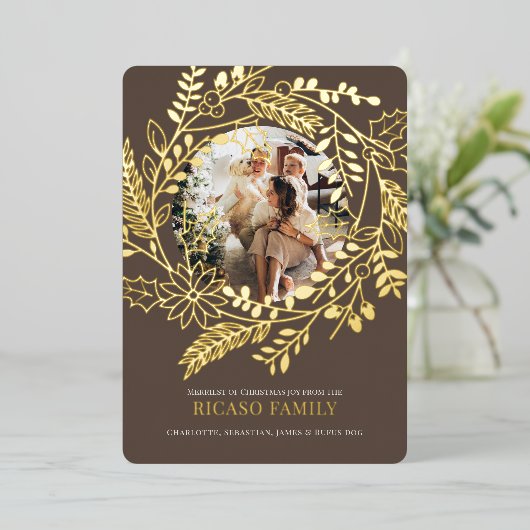 Kaart met feestelijke kerstfoto's (Staand Voorkant)