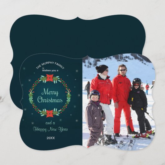 Kaart met feestelijke kerstfoto's (Voorkant / Achterkant)