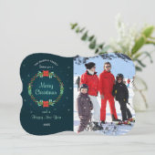 Kaart met feestelijke kerstfoto's (Staand voorkant)