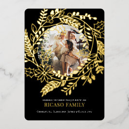 Kaart met feestelijke kerstfoto's