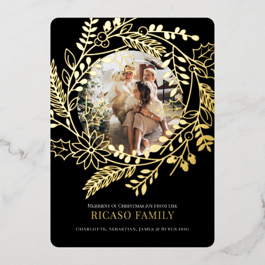 Kaart met feestelijke kerstfoto's (Voorkant)