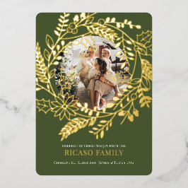 Kaart met feestelijke kerstfoto's