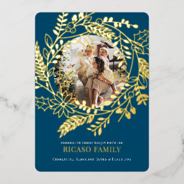 Kaart met feestelijke kerstfoto's