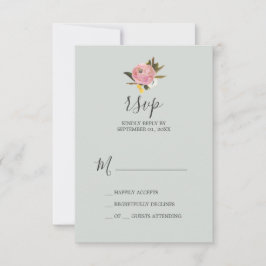 Kaart met Floral RSVP