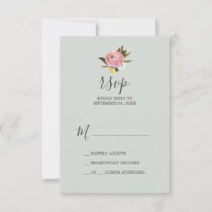 Kaart met Floral RSVP