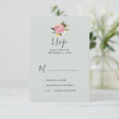 Kaart met Floral RSVP (Staand voorkant)