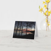 kaart met foto van zonsopgang over een meer (Gele Bloem)