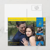 Kaart met geel blauw Verloving (Voorkant / Achterkant)