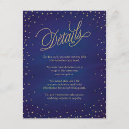 Kaart met gekantelde sterren Blue & Gold Wedding E
