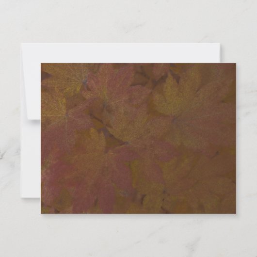 Kaart met gekleurde Maple Leaves Wedding RSVP Resp (Achterkant)