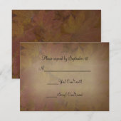 Kaart met gekleurde Maple Leaves Wedding RSVP Resp (Voorkant / Achterkant)