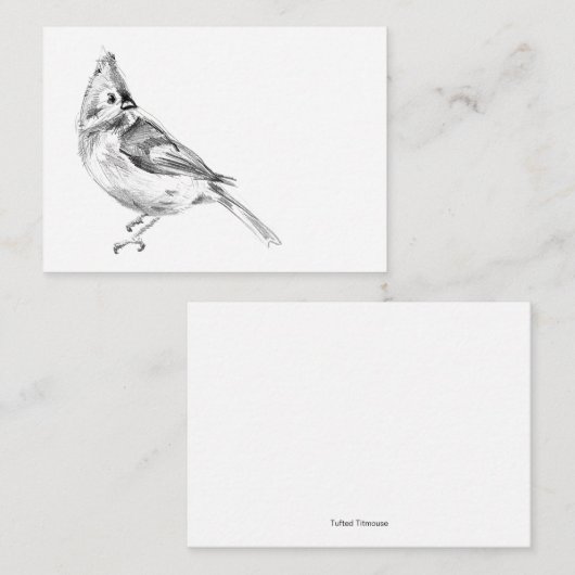 Kaart met getufte Titmouse Blank Note Notitiekaartje (Voorkant / Achterkant)
