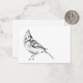 Kaart met getufte Titmouse Blank Note Notitiekaartje (Voorkant / Achterkant in situ)