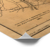  kaart met gevechten in de burgeroorlog in Marylan Poster (Hoek)