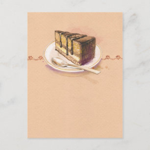 Kaart met geverfde waterverf cake