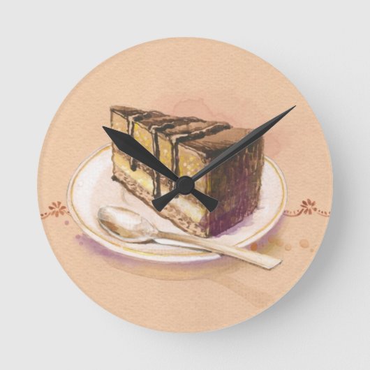 Kaart met geverfde waterverf cake ronde klok (Voorkant)