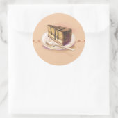 Kaart met geverfde waterverf cake ronde sticker (Tas)