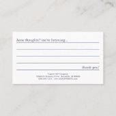 kaart met golfcommentaar visitekaartje (Achterkant)