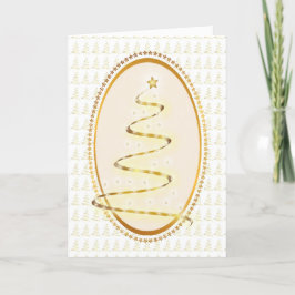 Kaart met gouden kerstboom
