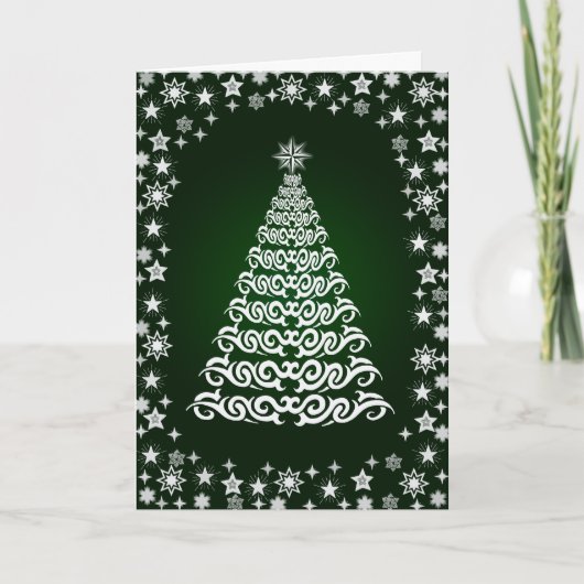 Kaart met groene kerstbomen voor groene kerstbomen (Voorkant)