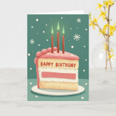 Kaart met groene vlam en cake plak (Gele Bloem)