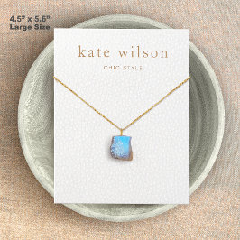 Kaart met groot wit leder (afbeelding)-Ketting