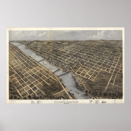 kaart met grote verkrachtingen (1868) poster (Voorkant)