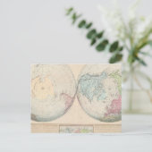 Kaart met het dubbele halfrond van de wereld (Staand voorkant)