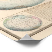 Kaart met het dubbele halfrond van de wereld poster (Hoek)