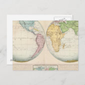 Kaart met het dubbele halfrond van het klimaat (Voorkant / Achterkant)