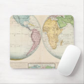 Kaart met het dubbele halfrond van het klimaat muismat (Met muis)