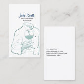 Kaart met het kooktoestel en de wijntekening visitekaartje (Voorkant / Achterkant)