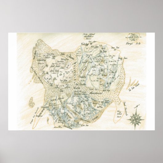 Kaart met het label van Trino Poster (Voorkant)