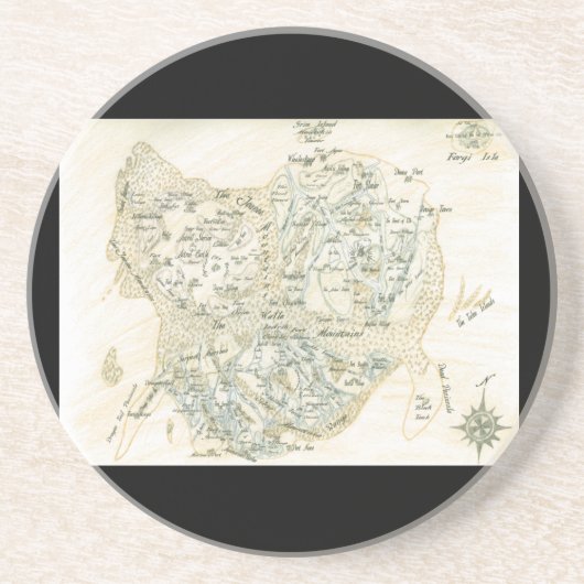 Kaart met het label van Trino Zandsteen Onderzetter (Voorkant)