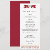 Kaart met het menu Lovevogels Weddenschappen (Voorkant / Achterkant)