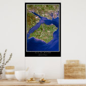 Kaart met het Poster van de satellietverbinding Wi (Keuken)