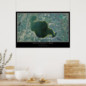 Kaart met het Poster van het Hoghton Lake Michigan (Keuken)