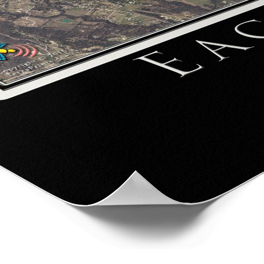 Kaart met het satellietPoster van het Texas in het Poster (Hoek)