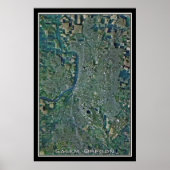 Kaart met het satellietPoster van Salem Oregon Poster (Voorkant)