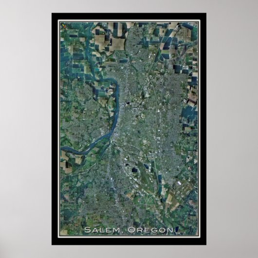 Kaart met het satellietPoster van Salem Oregon Poster (Voorkant)