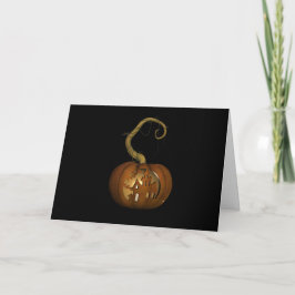 Kaart met hoffelenkapte pompoen Halloween