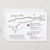 Kaart met huwelijksdetails en routebeschrijving na (Achterkant)